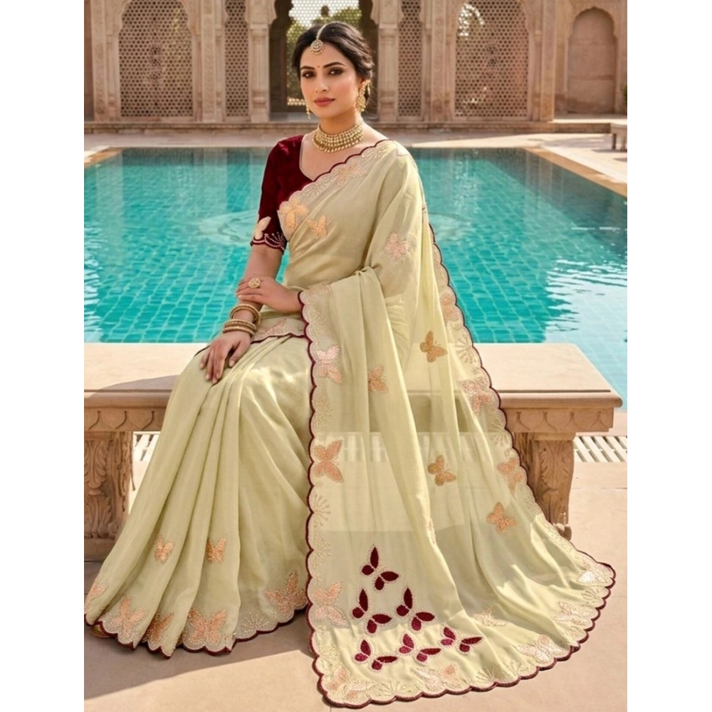 PID-67156-Women-s-Star-Georgette-Embellished-Saree-With-Unstitched-Blouse-5-5-Mtr-Beige-1-1000x1000-1.webp Generic Women's Star Georgette Embellished Saree With Unstitched Blouse 5.5Mtr (Beige-Maroon) - Image 1