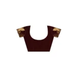 Generic Women's Star Georgette Embellished Saree With Unstitched Blouse 5.5Mtr (Beige-Maroon) - Image 2