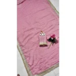 Generic Women's Silk Embellished Saree With Unstitched Blouse 5.5Mtr (Pink) - Image 6
