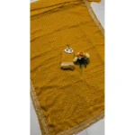 Generic Women's Silk Embellished Saree With Unstitched Blouse 5.5Mtr (Yellow) - Image 6