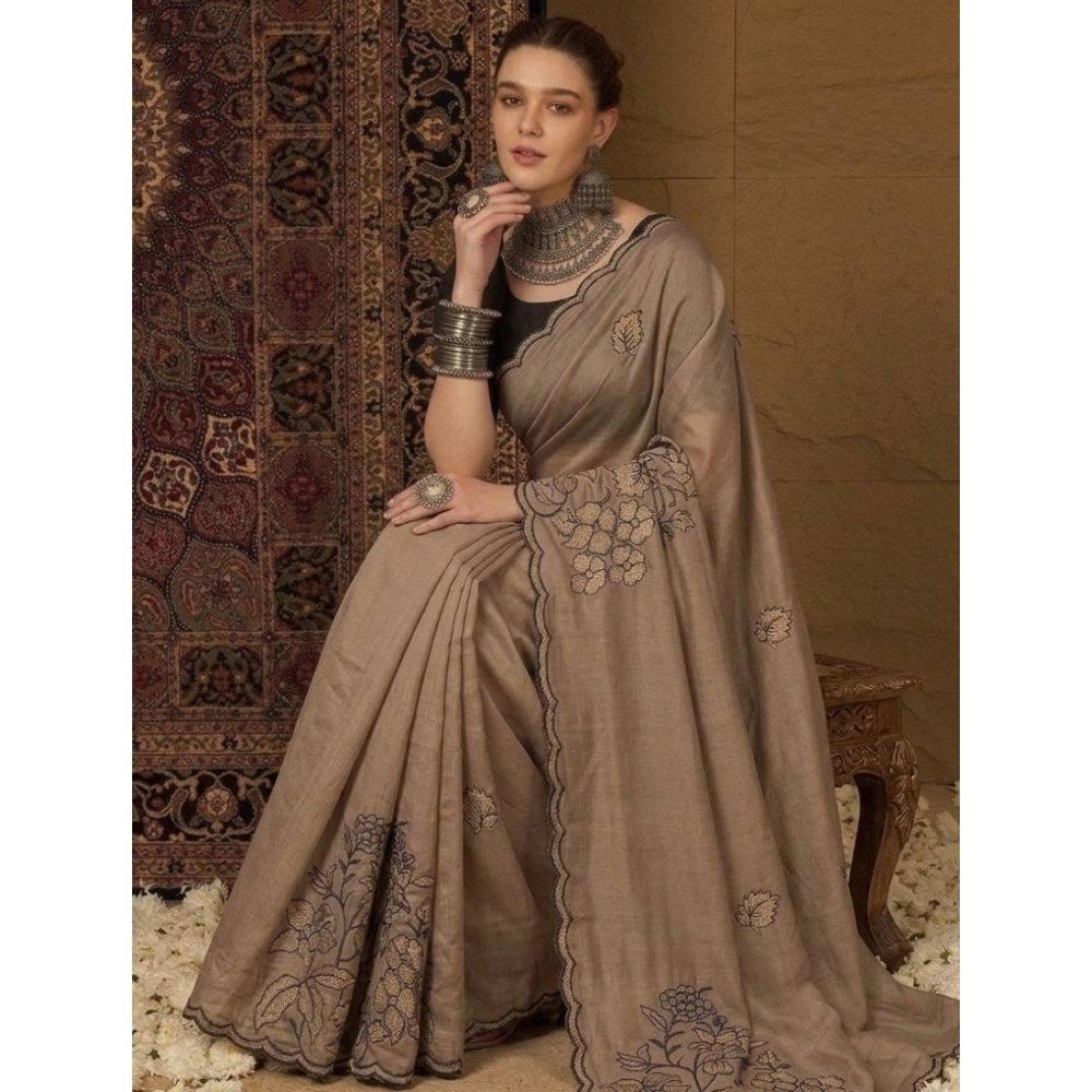 PID-67187-Women-s-Viscose-Silk-Embroidered-Saree-With-Unstitched-Blouse-5-5-Mtr-Gold-1-1000x1000-1.webp Generic Women's Viscose Silk Embroidered Saree With Unstitched Blouse 5.5Mtr (Brown) - Image 1