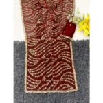 Generic Women's Satin Embellished Saree With Unstitched Blouse 5.5Mtr (Maroon) - Image 4