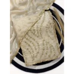 Generic Women's Satin Embellished Saree With Unstitched Blouse 5.5Mtr (Cream)