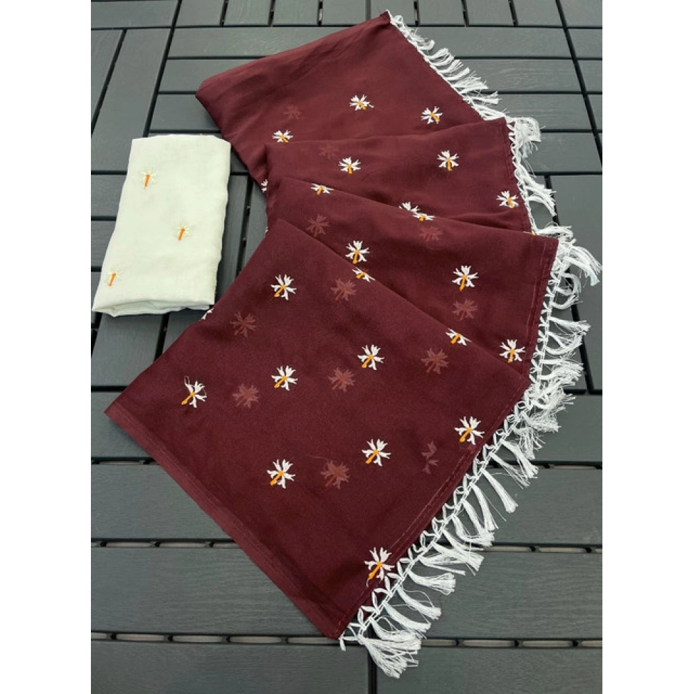 PID-67201-Women-s-Georgette-Embellished-Saree-With-Unstitched-Blouse-5-5-Mtr-Maroon-1-1000x1000-1.webp Generic Women's Georgette Embellished Saree With Unstitched Blouse 5.5Mtr (Maroon) - Image 1