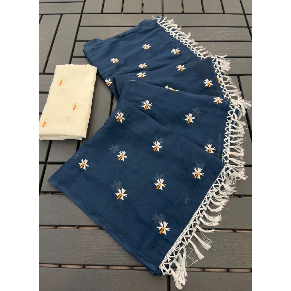PID-67203-Women-s-Georgette-Embellished-Saree-With-Unstitched-Blouse-5-5-Mtr-Navy-1-1000x1000-1.webp Generic Women's Georgette Embellished Saree With Unstitched Blouse 5.5Mtr (Navy) - Image 1