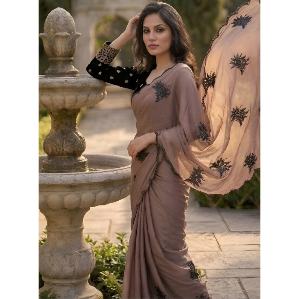 PID-67230-Women-s-Viscose-Silk-Embroidered-Saree-With-Unstitched-Blouse-5-5-Mtr-Gold-1-1000x1000-1.webp Generic Women's Viscose Silk Embroidered Saree With Unstitched Blouse 5.5Mtr (Brown) - Image 1