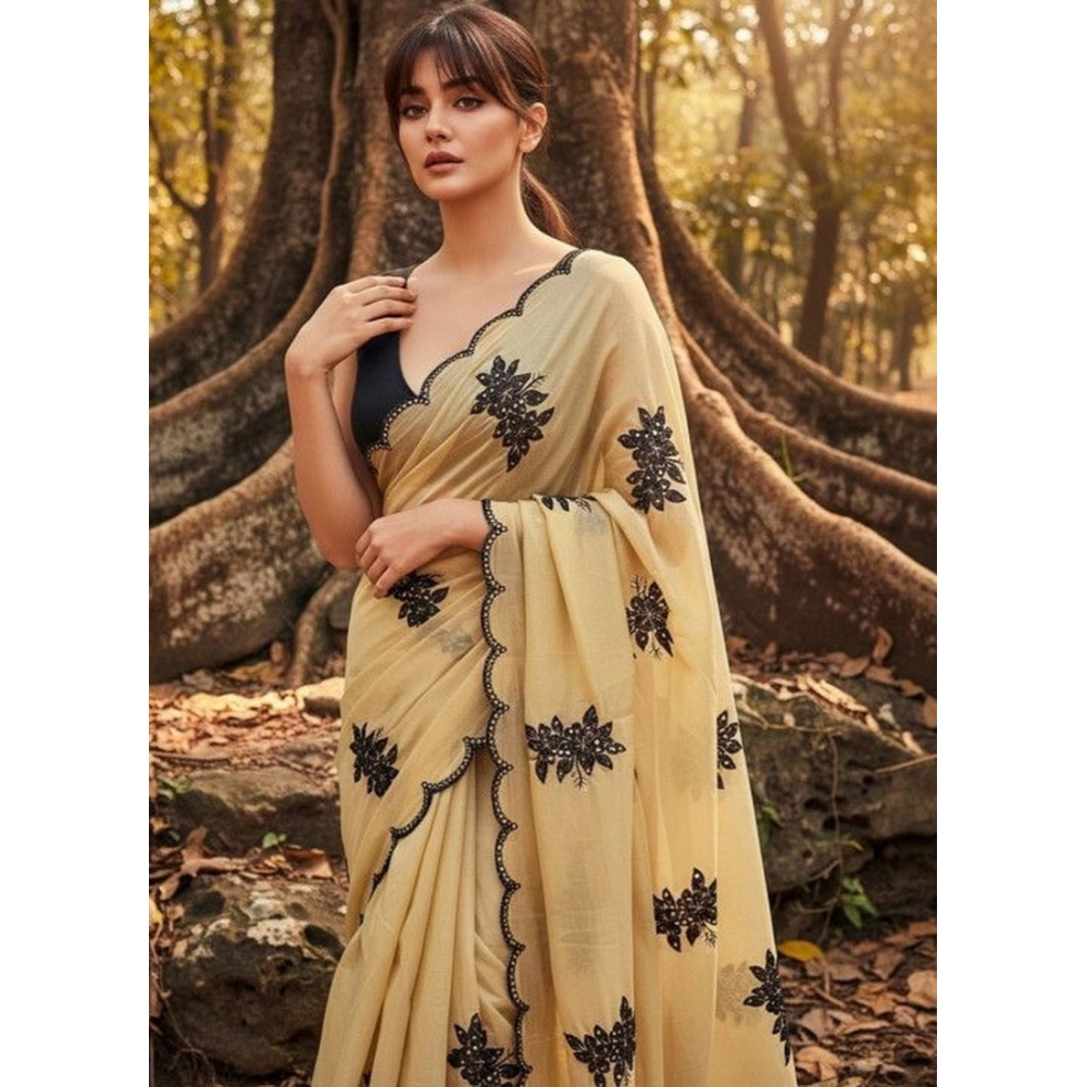 PID-67234-Women-s-Viscose-Silk-Embroidered-Saree-With-Unstitched-Blouse-5-5-Mtr-Gold-1-1000x1000-1.webp Generic Women's Viscose Silk Embroidered Saree With Unstitched Blouse 5.5Mtr (Beige) - Image 1
