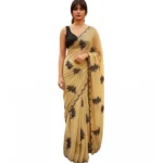 Generic Women's Viscose Silk Embroidered Saree With Unstitched Blouse 5.5Mtr (Beige) - Image 5