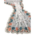 Generic Women's Chiffon Embroidered Saree With Unstitched Blouse 5.5Mtr (White) - Image 3