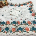 Generic Women's Chiffon Embroidered Saree With Unstitched Blouse 5.5Mtr (White) - Image 2