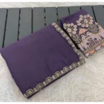 Generic Women's Art Silk Embroidered Saree With Unstitched Blouse 5.5Mtr (Lavender)