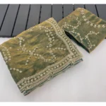 Generic Women's Silk Embellished Saree With Unstitched Blouse 5.5Mtr (Green)
