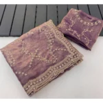 Generic Women's Silk Embellished Saree With Unstitched Blouse 5.5Mtr (Lavender)