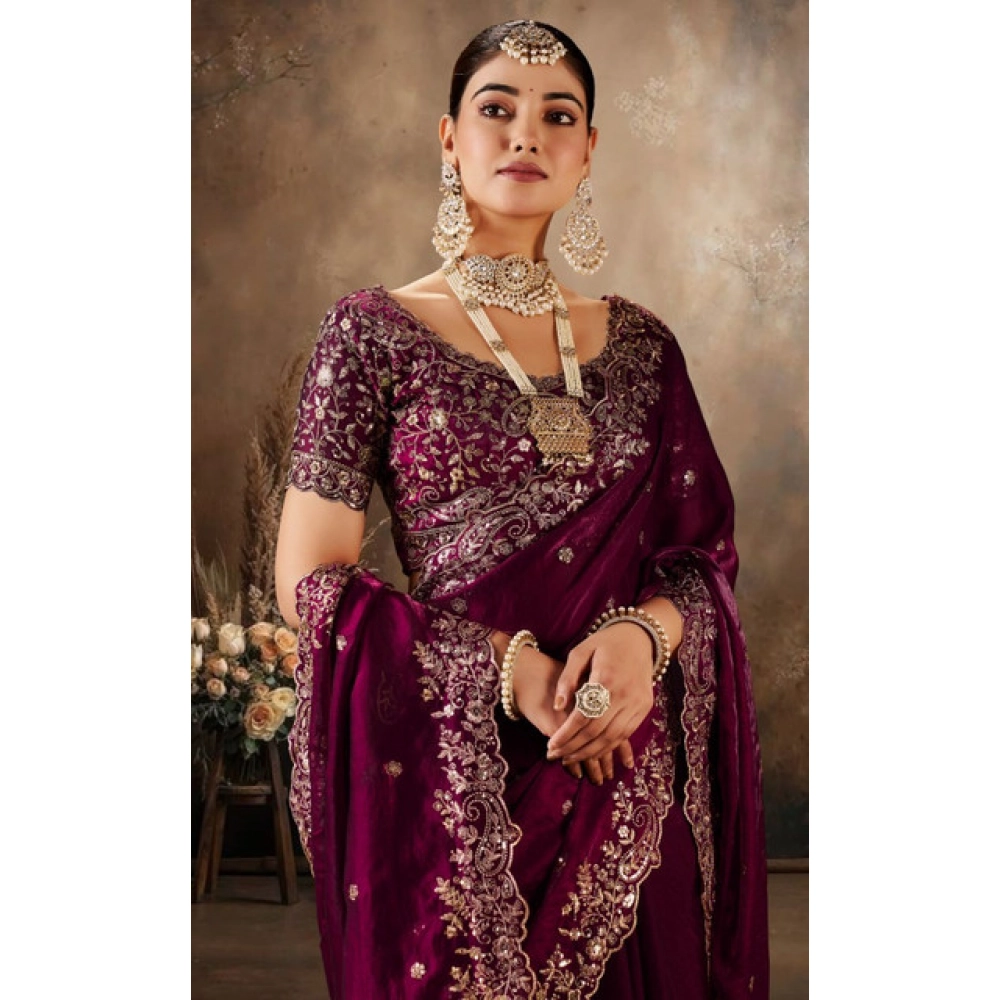 PID-67267-Women-s-Silk-Embroidered-Saree-With-Unstitched-Blouse-5-5-Mtr-Wine-1-1000x1000-1.webp Generic Women's Silk Embroidered Saree With Unstitched Blouse 5.5Mtr (Wine) - Image 1