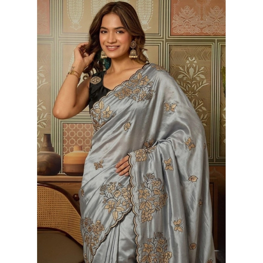 PID-67269-Women-s-Viscose-Silk-Embroidered-Saree-With-Unstitched-Blouse-5-5-Mtr-Grey-1-1000x1000-1.webp Generic Women's Viscose Silk Embroidered Saree With Unstitched Blouse 5.5Mtr (Grey) - Image 1